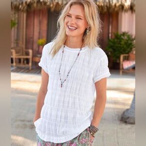 Sundance Cloud Nine Top Shirt Blush Gauze Ruched Boho Women's Size XS